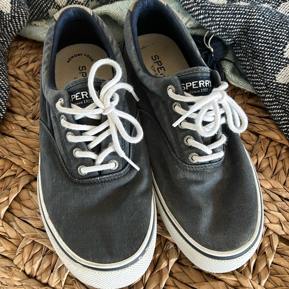 Sperry top sided canvas navy blue men’s